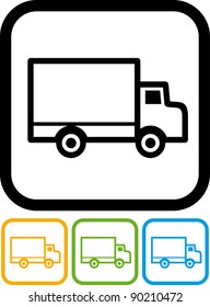 Truck Vehicle - Vector icon isolated on white