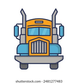 Truck view front icon vector design template