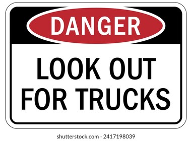 Truck warning sign and labels