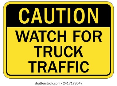 Truck warning sign and labels