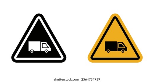 Truck warning sign vectors in flat syle
