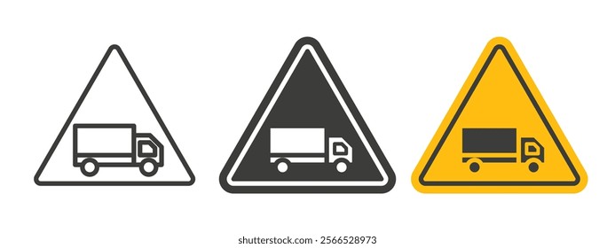 Truck warning signs collection for website design, app, UI design.