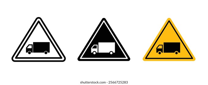 Truck warning signs vector collection pack