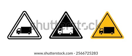 Truck warning signs vector collection pack