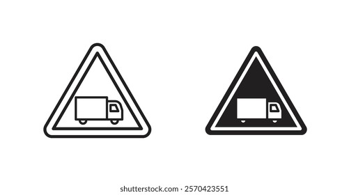 Truck warning vectors web signs set
