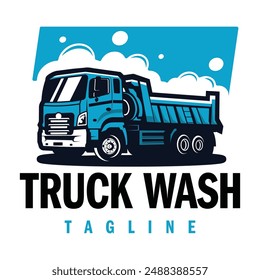 Truck washing logo design. Truck cleaning logo template.