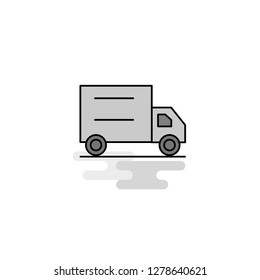Truck Web Icon. Flat Line Filled Gray Icon Vector