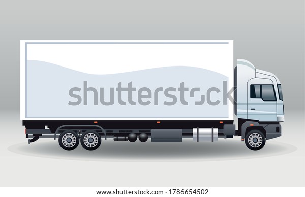 truck white branding isolated icon vector\
illustration design