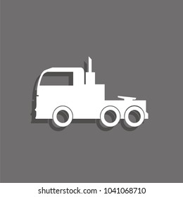 Truck. White vector icon 