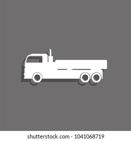 Truck. White vector icon 