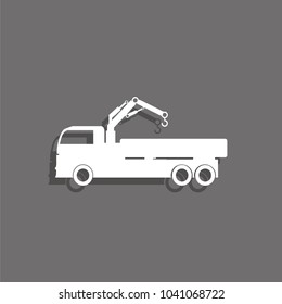 Truck. White vector icon 