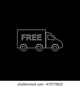Truck  - white vector icon