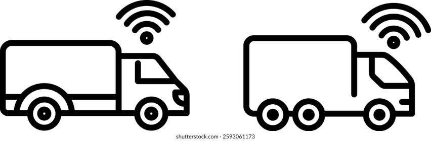 "Truck Wi-Fi Smart Car Futuristic Icon – A Symbol of Advanced Technology, Connectivity, and Transportation Innovation"