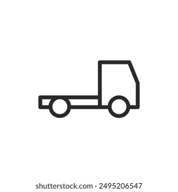 LKW ohne Bett, Ikone im linearen Stil. Bearbeitbare Strichbreite