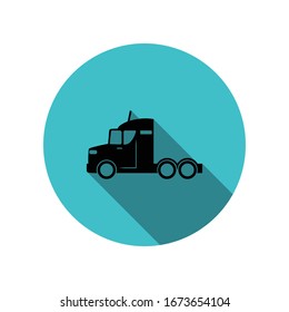 Truck without a trailer long shadow icon. Simple glyph, flat vector of transport icons for ui and ux, website or mobile application