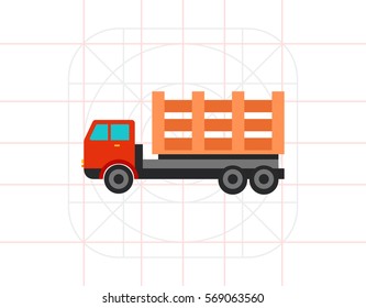 Truck with Wooden Body Icon