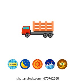 Truck with Wooden Body Icon