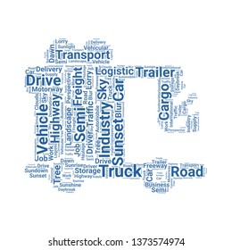 truck word cloud. tag cloud about truck