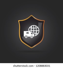truck with world icon