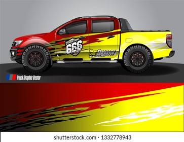 truck wrap decal design vector. abstract Graphic background kit designs for vehicle, race car, rally, livery, sport car
