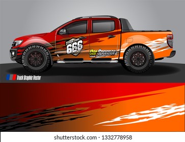 truck wrap decal design vector. abstract Graphic background kit designs for vehicle, race car, rally, livery, sport car