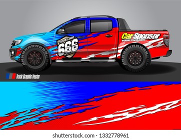 truck wrap decal design vector. abstract Graphic background kit designs for vehicle, race car, rally, livery, sport car