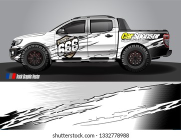 truck wrap decal design vector. abstract Graphic background kit designs for vehicle, race car, rally, livery, sport car