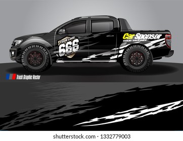 truck wrap decal design vector. abstract Graphic background kit designs for vehicle, race car, rally, livery, sport car
