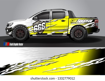 truck wrap decal design vector. abstract Graphic background kit designs for vehicle, race car, rally, livery, sport car