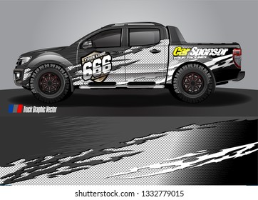 truck wrap decal design vector. abstract Graphic background kit designs for vehicle, race car, rally, livery, sport car
