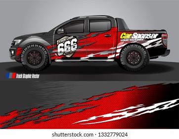 truck wrap decal design vector. abstract Graphic background kit designs for vehicle, race car, rally, livery, sport car