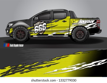 truck wrap decal design vector. abstract Graphic background kit designs for vehicle, race car, rally, livery, sport car
