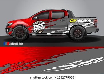 truck wrap decal design vector. abstract Graphic background kit designs for vehicle, race car, rally, livery, sport car