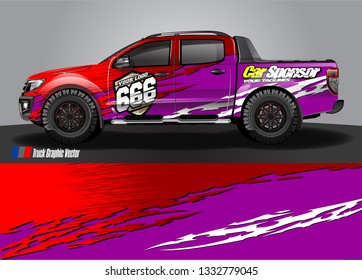 truck wrap decal design vector. abstract Graphic background kit designs for vehicle, race car, rally, livery, sport car