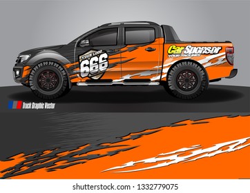 truck wrap decal design vector. abstract Graphic background kit designs for vehicle, race car, rally, livery, sport car