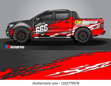 truck wrap decal design vector. abstract Graphic background kit designs for vehicle, race car, rally, livery, sport car