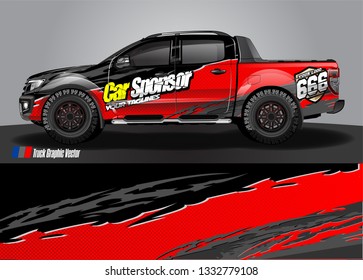 truck wrap decal design vector. abstract Graphic background kit designs for vehicle, race car, rally, livery, sport car