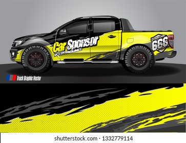 truck wrap decal design vector. abstract Graphic background kit designs for vehicle, race car, rally, livery, sport car