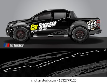 truck wrap decal design vector. abstract Graphic background kit designs for vehicle, race car, rally, livery, sport car