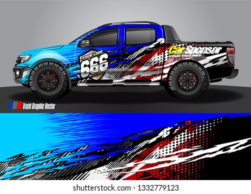 truck wrap decal design vector. abstract Graphic background kit designs for vehicle, race car, rally, livery, sport car