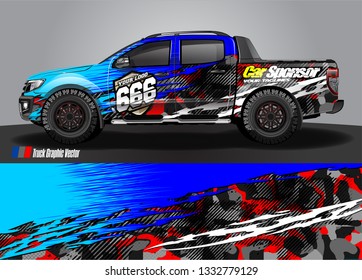 truck wrap decal design vector. abstract Graphic background kit designs for vehicle, race car, rally, livery, sport car