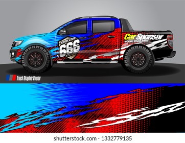 truck wrap decal design vector. abstract Graphic background kit designs for vehicle, race car, rally, livery, sport car