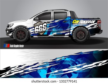 truck wrap decal design vector. abstract Graphic background kit designs for vehicle, race car, rally, livery, sport car