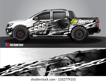 truck wrap decal design vector. abstract Graphic background kit designs for vehicle, race car, rally, livery, sport car