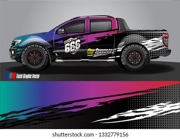 truck wrap decal design vector. abstract Graphic background kit designs for vehicle, race car, rally, livery, sport car