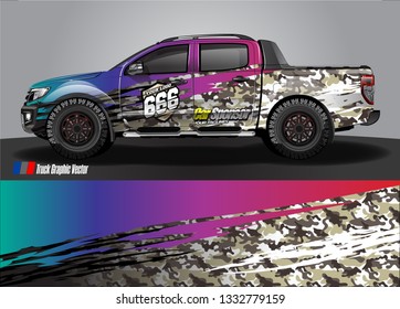 truck wrap decal design vector. abstract Graphic background kit designs for vehicle, race car, rally, livery, sport car