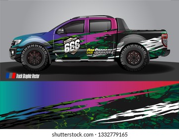 truck wrap decal design vector. abstract Graphic background kit designs for vehicle, race car, rally, livery, sport car