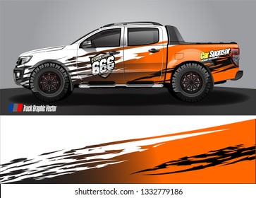 truck wrap decal design vector. abstract Graphic background kit designs for vehicle, race car, rally, livery, sport car