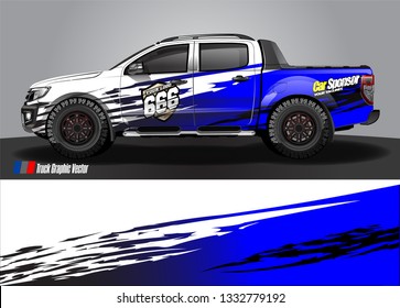 truck wrap decal design vector. abstract Graphic background kit designs for vehicle, race car, rally, livery, sport car