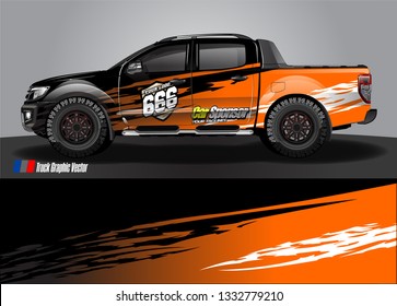 truck wrap decal design vector. abstract Graphic background kit designs for vehicle, race car, rally, livery, sport car